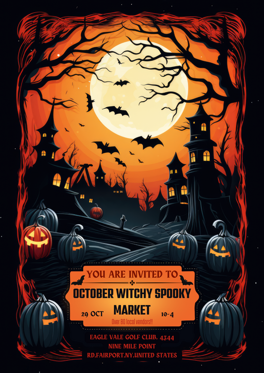 October Witchy Spooky Market Event Invitation